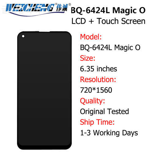 For BQ 6424 6424L LCD Screens For BQ Mobile BQ-6424L Magic O Display Touch Screen Digitizer Phone Glass Panel Sensor Repair