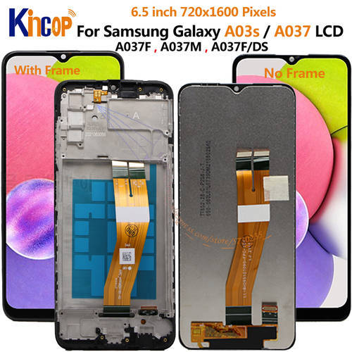 Original For Samsung Galaxy A03s LCD A037F,A037M,A037FD,A03 S display with Frame Touch Screen Digitizer For Samsung A03s Display