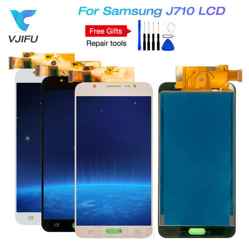 J710 LCD For Samsung Galaxy J7 2016 Display J710F J710M J710FN Touch Screen For Samsung J7 Duos Digitizer Assembly Replacement