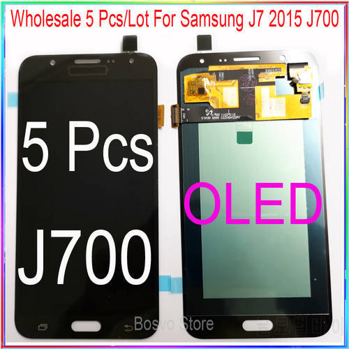 Wholesale 5 Pieces/Lot for Samsung J7 2015 J700 LCD screen display with touch assembly OLED
