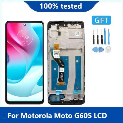 6.8&39&39Original For Motorola Moto G60S XT2133-2 xt2133-1LCD Touch Panel Screen Digitizer Assambly For Moto G60S Display With Frame