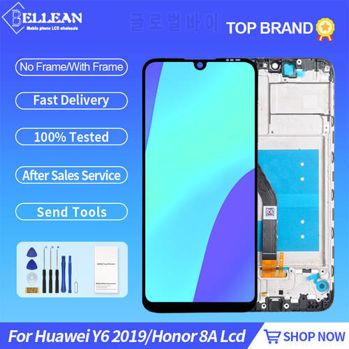 6.09 Inch For Huawei Y6 2019 Lcd Y6S 2019 Display Touch Panel Screen Digitizer For Honor 8A Assembly With Frame