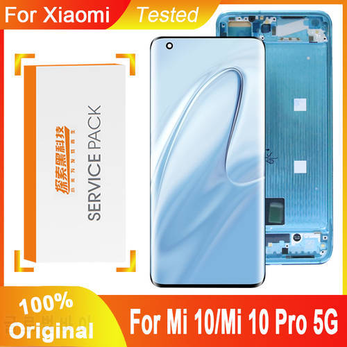 Original 6.67&39&39 AMOLED Display Replacement For Xiaomi Mi 10 LCD Touch Screen Digitizer Assembly For Xiaomi Mi 10 Pro 5G M2001J1G