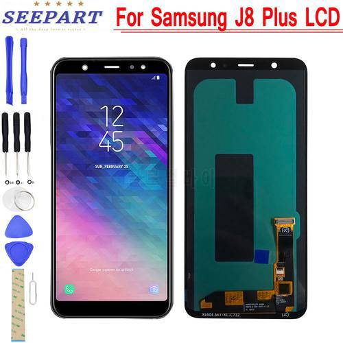 Tested Working Screen For Samsung Galaxy J8 Plus LCD Display Touch Screen Digitizer Assembly For Samsung J8 Plus J805 LCD Screen