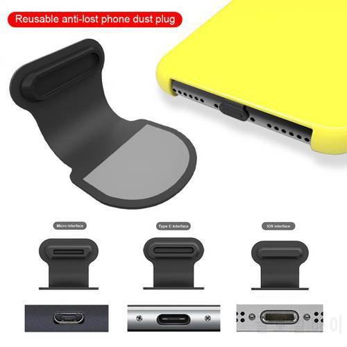 Phone Charging Port Dustproof Plug Reusable Waterproof & Anti-lost Dustproof Cover for Type C Micro IOS Iphone Samsung Universal