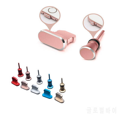 Type C Metal Anti Dust Plug Set USB Type-C Port And 3.5mm Earphone Jack Plug For Samsung Galaxy S9 S10 Plus For Huawei Xiaomi