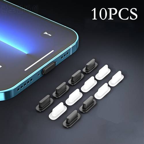 5/10Pcs Silicone Phone Dust Plug Type C Android Charging Port Plug Dustproof Cover Cap for Iphone 7 8 12 13Pro Samsung Redmi