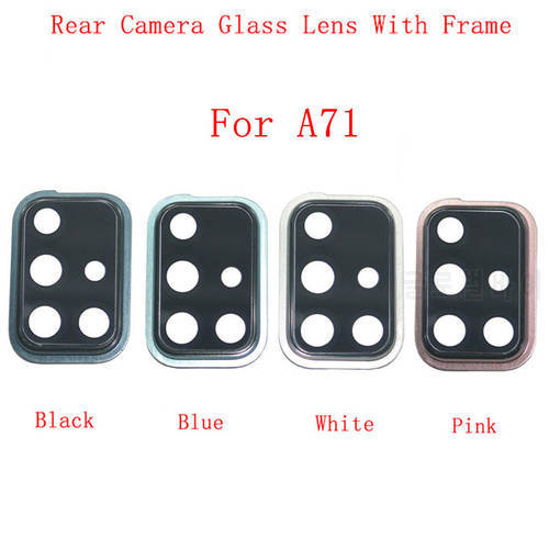 Rear Back Camera Lens Glass with Metal Frame Holder For Samsung A71 A715F A51 A515F A31 A315F Replacement Repair Spare Parts