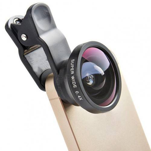 3 in 1 Mobile Phone Camera Lens Kits Wide Angle Macro Fisheye Lenses Ultra-Portable Mobile Fish Eye for iPhone Samsung Xiaomi