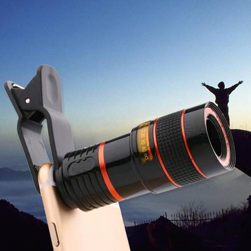8X/12X Optical Zoom Mobile Phone Lens Telephoto Macro Camera Lenses Universal Selfie Tripod With Clip Wide Angle Camera Lens Kit