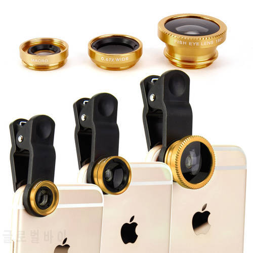 Macro Lens For Phone Universal 3 in 1 Cell Phone Lens Magnifier Wide Angle Macro Camera Universal Mobile Phone Fisheye Lens