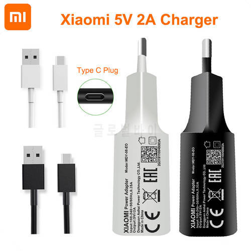 Original Xiaomi 5V 2A Charger Adapter Type C Data Cable Travel Charge For Xiaomi Redmi Note 3 3S 3X 4X 6 Pro Redmi 7 7A MI 3 4 5