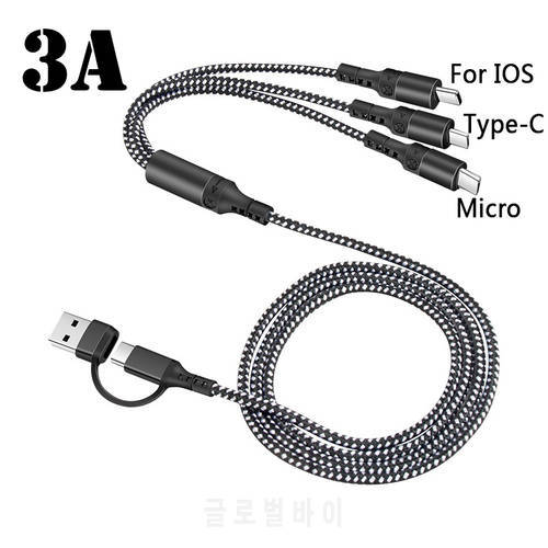 5in1 3in1 USB Type C Cable Multi Usb Port Multiple Charging Cord Mobile Phone Wire For iPhone 13 12 for Huawei Samsung PD cable