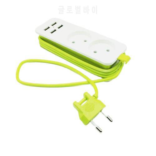 EU Plug Power Strip 4 Port USB Phone Charger Socket, 1200W Telephone Portable Travel Adapter for Xiaomi 12 Smartphones Tablets