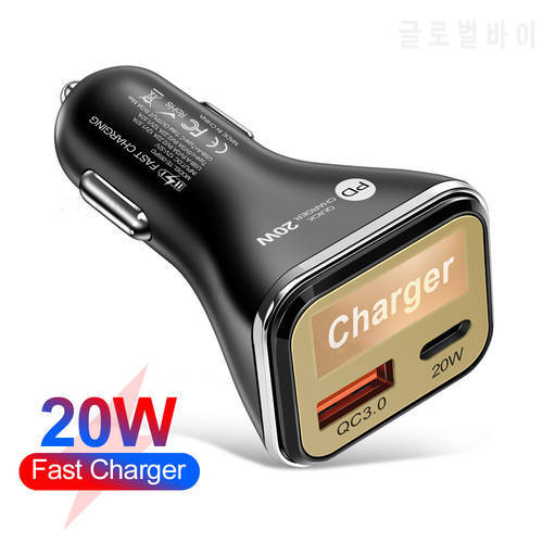 20W USB Car Charger 5A Type C PD QC Fast Charging Phone Adapter For iPhone 13 12 11 Pro Max Huawei Xiaomi Samsung S21 S20 S10 S9