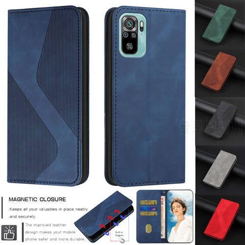Magnetic Flip Leather Phone Case for XiaoMi RedMi Note 10 10S Wallet Card Cover for RedMi Note 10 5G 9S 9T 8T 9 8 Pro Coque Etui