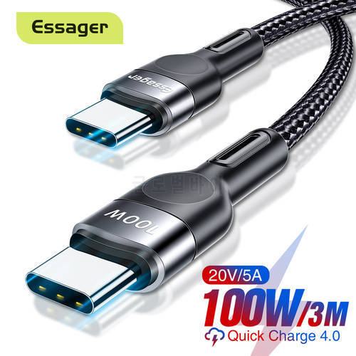 Essager USB C to USB Type C Cable For MacBook Pro QC 4.0 Quick Charge PD 100W Fast Charging For Samsung Xiaomi mi Charge Cable