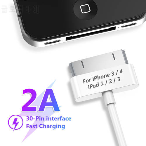 High Quality 1m Or 1.5m Fast Charging Cable 30 Pin interface On The For iPhone 4 4s 3GS iPad 3 2 1 iPod Charger Cable Data Cord