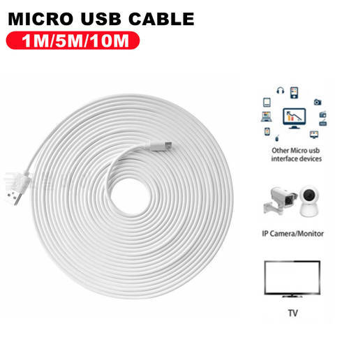 1m/2m/3m/5m/10m Micro USB Charging Charger Cable for Android Smart Phone Long Wire Cord For Tablet Camera Speakers Charger Cable