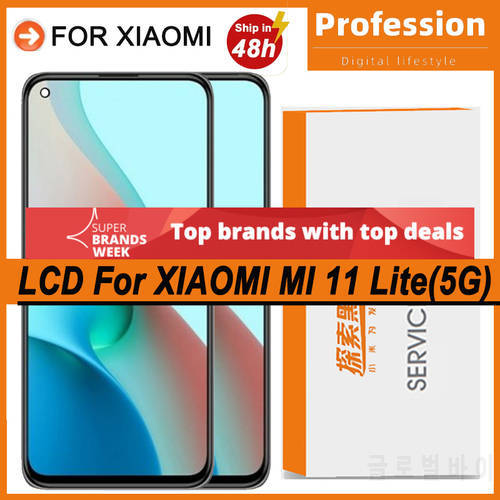 Original 6.55&39&39 AMOLED Screen For Xiaomi Mi 11 Lite 4G LCD Display Touch Screen Digitizer Repair Parts For Mi 11 Lite 5G Display
