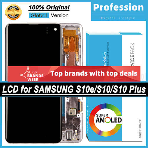 Original Super AMOLED Display For Samsung Galaxy S10 S10e S10 Plus S10+ LCD Display Touch Screen Digitizer Assembly Repair Parts