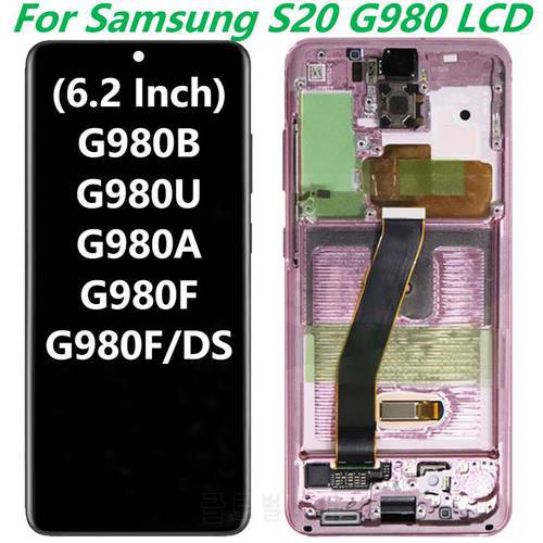 Original 6.2 Inch G980F LCD For Samsung Galaxy S20 G980 LCD With Frame S20 SM-G980A G980U G980F/DS LCD Display Touch Screen
