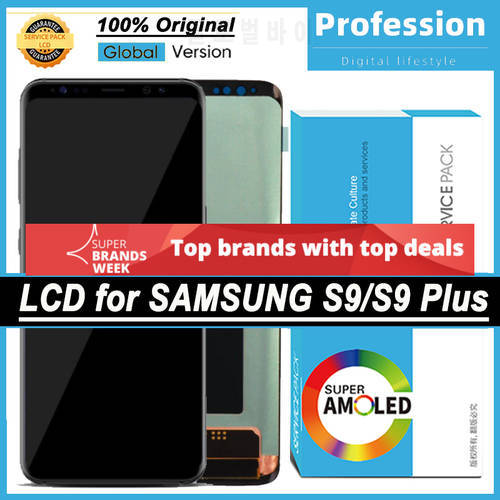 100% Original Super AMOLED Display No Burn for Samsung Galaxy S9 G960 G960F S9 Plus G965 G965F LCD Touch Screen Repair Parts