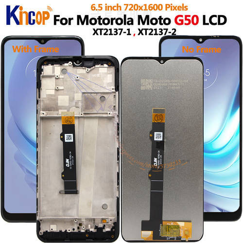 6.5&39&39 Original For Motorola Moto G50 LCD Display With Frame Touch Screen Assembly For Motorola G50 LCD XT2137-1,XT2137-2 display