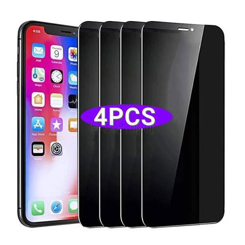 1-4Pcs for IPhone 12 13 Pro XS Max Anti-spy Tempered Glass for IPhone 11 11pro 12 13 Mini X XR 7 8 Plus Privacy Screen Protector