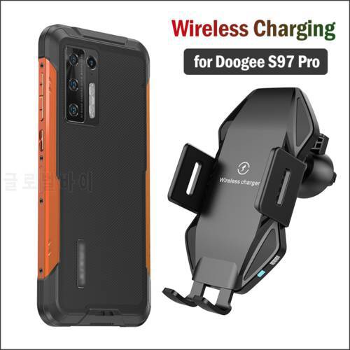 10W Car Wireless Charging Stand for DOOGEE S97 Pro Car Phone Holder Charger Qi Wireless Charger Pad for Doogee S97 Pro