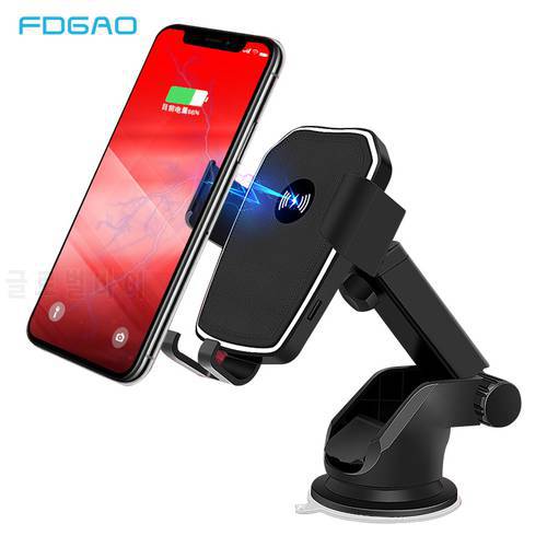 Wireless Charger Car Mount For iPhone 14 13 12 11 XS XR X 8 Quick Charge 10W Charging Phone Holder Stand For Samsung S21 S22