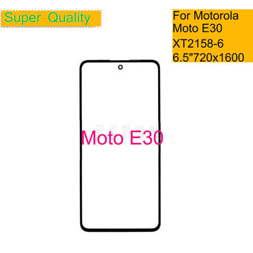 10Pcs/Lot For Motorola Moto E30 Touch Screen Front Outer Glass Panel LCD Lens With OCA Glue