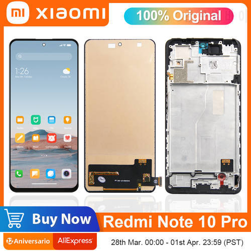 TFT High Quality Xiaomi Redmi Note 10 Pro LCD Display,Touch Screen Digitizer Assembly For Note10Pro M2101K6G Display Replacment