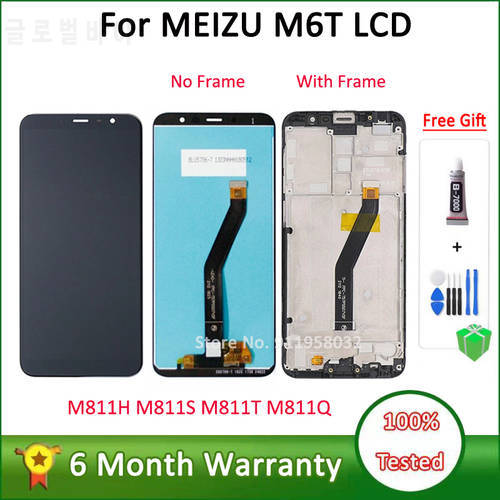 100% Tested LCD For MEIZU M6T LCD Display Touch Screen Digitizer Assembly with Frame For MEIZU M6T M811H M811S M811T M811Q LCD