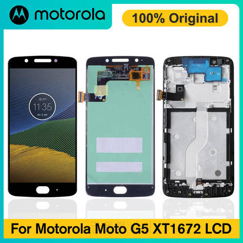 5.0 &39&39 Original LCD Display For Moto G5 XT1672 XT1676 Touch Screen Digitizer Assembly With Frame Replacement For Moto G5 LCD