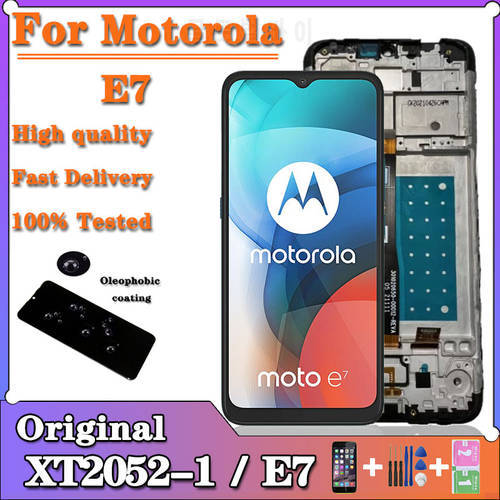 6.5“original for Motorola Moto E7 lcd with Frame display touch screen digitizer Assembly for MotoE7 lcd XT2052 XT2095-1