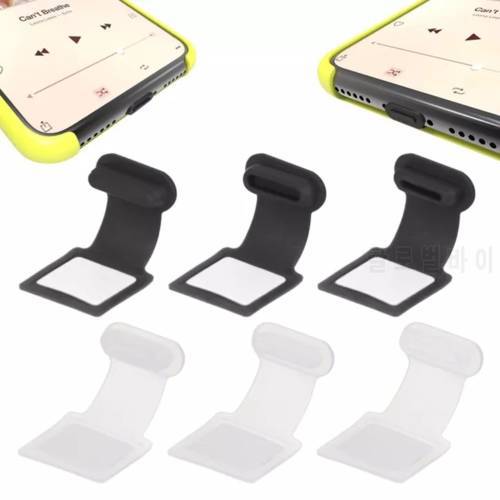 Loss-proof Silicone Phone Dust Plug Charging Port USB Type-C/IOS Charging Port Dustplugs Protector Dustproof Cover for iPhone