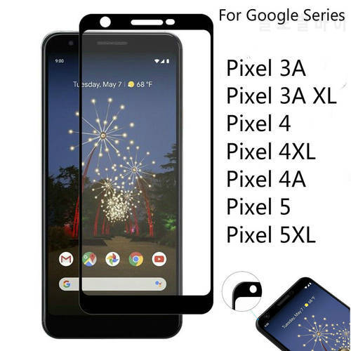 2 pieces tempered glass on for google pixel 5 5xl 4 4xl 4a screen protector 3d full cover for pixel 3a xl protective film glass