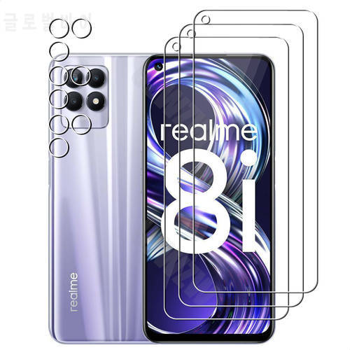 For Realme 8i Camera Lens Film and Phone Protective Tempered Glass Screen Protector