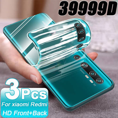 3Pcs Screen Protector Hydrogel Film For Redmi Note 10 9 8 7 Pro Note9S 8A 7 8T 7A 6 Pro 9A 9C K40 K30 K20 10X 5G Pro Not Glass