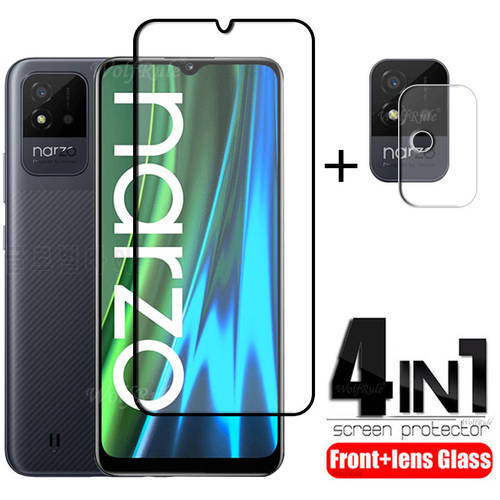 4-in-1 For OPPO Realme Narzo 50i Glass For Realme Narzo 50i Tempered Glass Screen Protector For Realme Narzo 50A 50i Lens Glass
