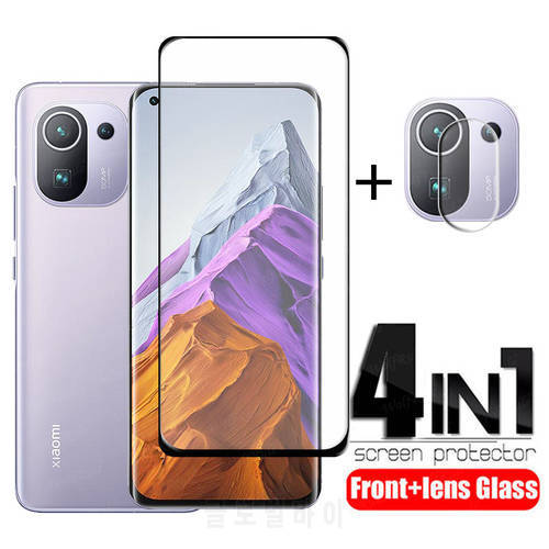 4-in-1 For Xiaomi Mi 11 Pro Glass For Mi 11 Pro Protective Glass Phone Film HD Screen Protetor For 11 Pro Camera Lens Protector