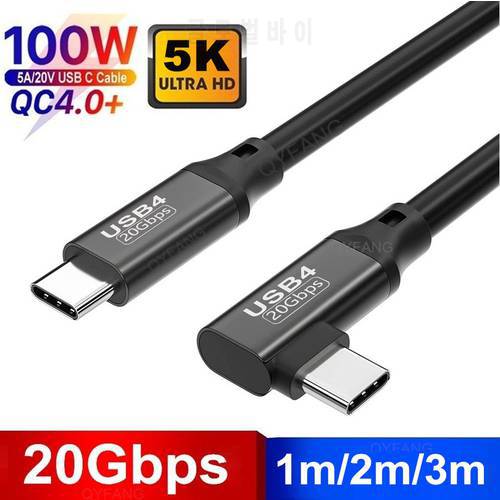 USB3.2 Elbow 20Gbps Gen2 Cable USB Type C 4K PD100W For VR Oculus Super Transfer for Acer Dell XPS SSD 4K Video VR LINK Cable