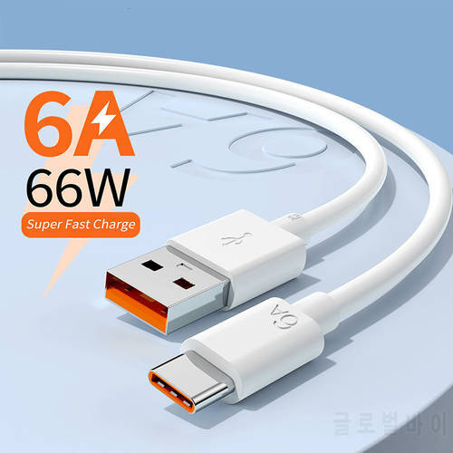 6A USB Type C Cable For Samsung s21 s20 Xiaomi 12 Huawei mate 40 50 Mobile Phone Macbook iPad Fast Charging 66W USB C Cable