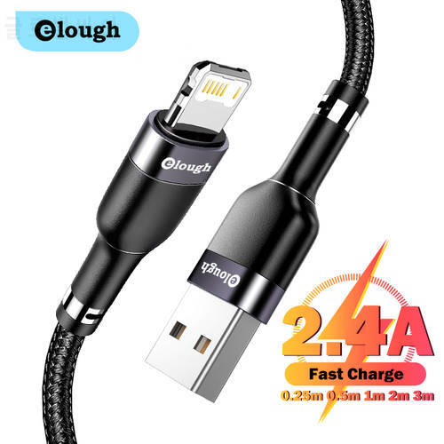 Elough Cable for iPhone 11 12 Pro Max Xr X 8 Plus iPad 2.4A Lighting Fast Charger Data Cable for iPhone Charging Cable USB Wire
