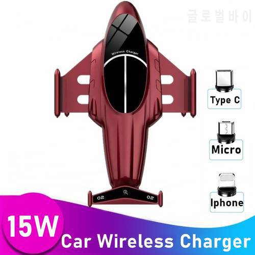 Tongdaytech 15W Car Wireless Charger For Iphone 11 12 13 Pro Max Samsung Automatic Holder Magnetic Fast Charger In Car Stand
