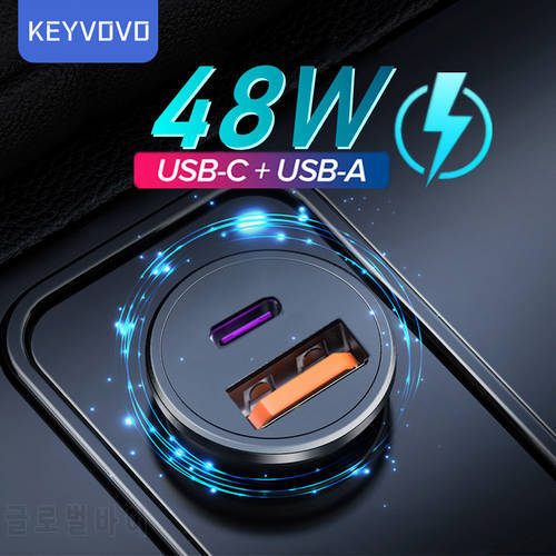 48W USB Car Charger Quick Charge 4.0 QC4.0 QC3.0 QC SCP 5A PD Type C Fast Car USB Charger For iPhone 13 11 Xiaomi Mobile Phone