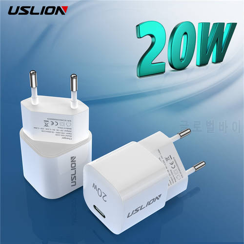 USLION Quick Charge 3.0 QC 4.0 Charger PD 20W USB Type C Fast Charging For iPhone 13 12 Samsung Xiaomi Fast USB-C Phone Charger