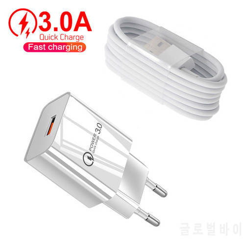 For Xiaomi POCO Charger Mi 11 Lite 5G 18W QC 3.0 USB Fast Charger For Redmi Note 11 9 8 7 Pro Redmi 10 9A 6A Type C Micro Cable