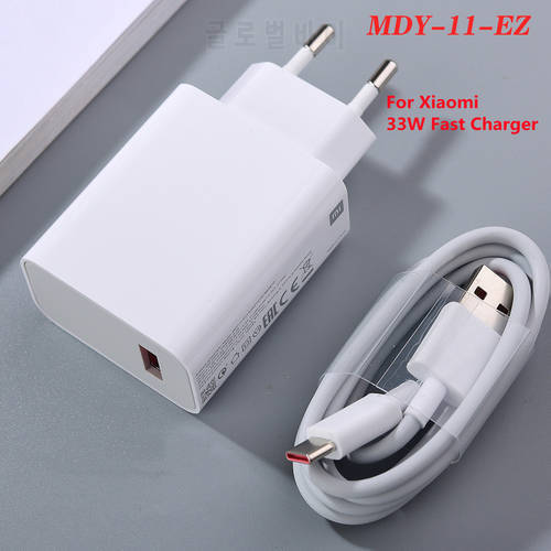 MDY-11-EZ Xiaomi 33W Fast Charger EU Turbo Charge 5A Type C Cable For Mi 11 10 10T Lite POCO X3 NFC Redmi K30 K40 Note10 Pro 9 S